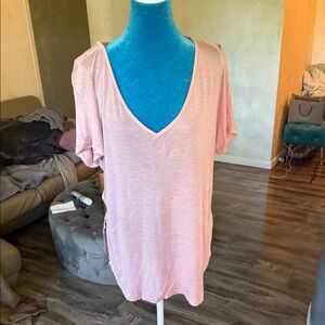 h.i.p. Light Pink V-Neck Blouse